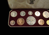 Elizabeth II 1953 10 Coin Cased Proof Set - Crown To Farthing