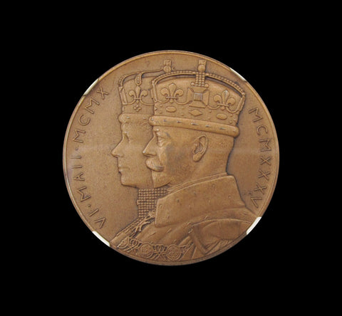 1935 George V Silver Jubilee Royal Mint 32mm Bronze Medal - NGC MS65BN