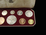 Elizabeth II 1953 10 Coin Cased Proof Set - Crown To Farthing