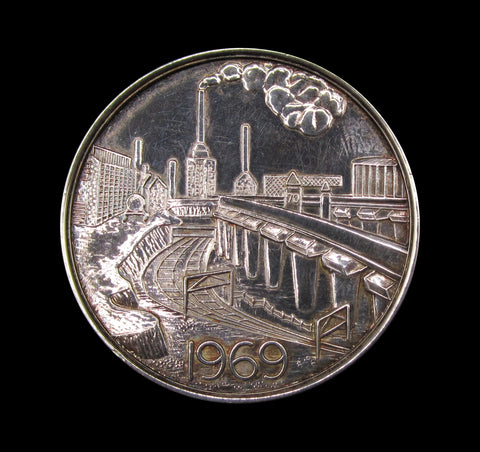 1969 200 Years of Transport In The Black Country 38mm Silver Medal