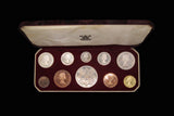 Elizabeth II 1953 10 Coin Cased Proof Set - Crown To Farthing
