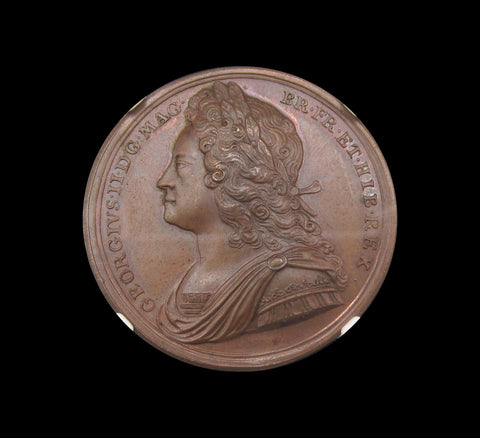 1727 Coronation Of George II 34mm Copper Medal - NGC MS64