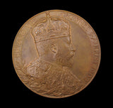 1902 Edward VII Coronation 55mm Bronze Medal - Cased