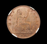 Victoria 1862 Halfpenny - NGC MS64+RD