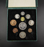 George VI 1951 10 Coin Cased Proof Set - Crown To Farthing