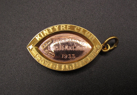 1933 Kintyre Club Campbeltown 14ct Gold Medal