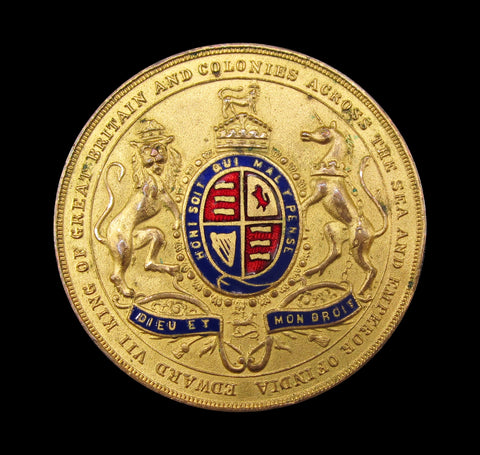 1902 Edward VII Coronation 38mm Gilt Enamelled Medal