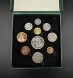 George VI 1951 10 Coin Cased Proof Set - Crown To Farthing
