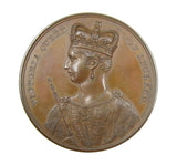 1838 Coronation Of Victoria Bronze 61mm Cased Medal - By Barber