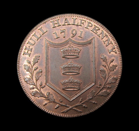 1791 Yorkshire Hull Halfpenny Token - DH20
