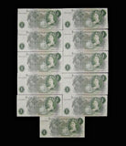 Bank Of England 11 x Consecutive Fforde £1 One Pound Notes - R53B 000001 - 000011