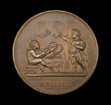 France 1899-1900 Silver & Bronze Education Medal Pair - By Domard