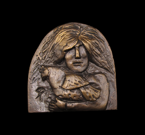 2012 British Art Medal Society 'Darcy With a Pet Hen' Medal - By Ronald Pennell