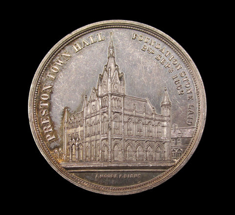 1862 Preston Guild 40mm Silvered Medal - By Moore