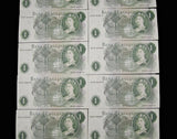 Bank Of England 11 x Consecutive Fforde £1 One Pound Notes - R53B 000001 - 000011
