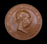 Austria 1873 Vienna Exhibition 70mm Bronze Medal - Cased
