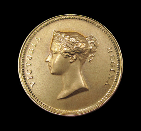 1987 Stampex Trophy Contest Award 25mm Gold Medal - Victoria Young Head