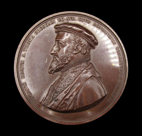 1844 Opening Of The Royal Exchange 74mm Bronze Medal - By Wyon