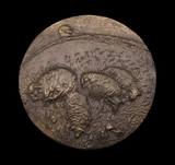 1982 British Art Medal Society 'Sheep Moor II' Medal - By Ron Dutton