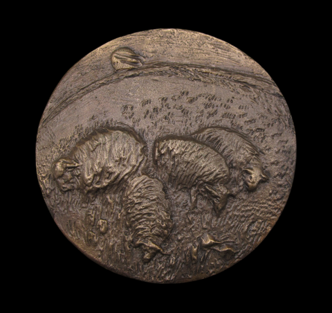 1982 British Art Medal Society 'Sheep Moor II' Medal - By Ron Dutton