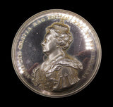1707 Queen Anne Union Of Scotland & England 70mm Silver Medal - Pinches Restrike