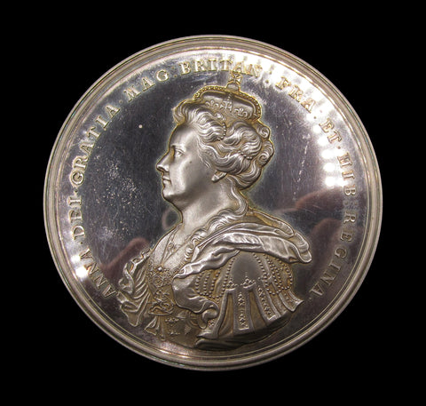 1707 Queen Anne Union Of Scotland & England 70mm Silver Medal - Pinches Restrike