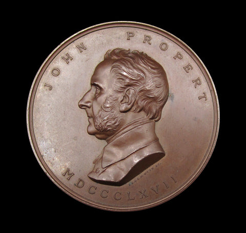1867 Epsom College John Propert 57mm Prize Medal - By Wyon
