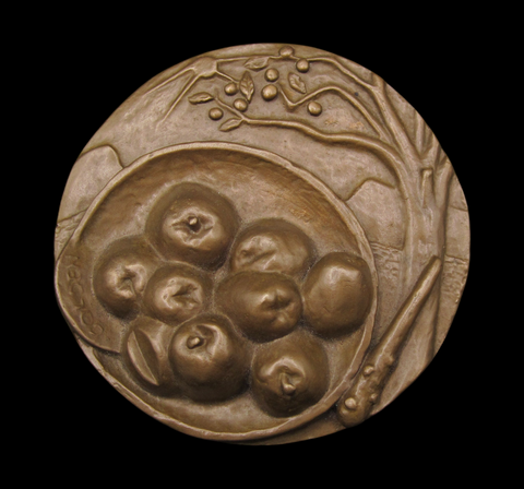 2013 British Art Medal Society 'Apples, Mythic and Cubist' Medal - By Richard Rome
