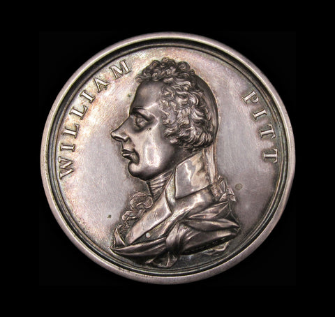 c.1806 William Pitt Silver Plated Uniface Cliche Medal - By Wyon