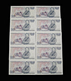 Bank Of England 10 x Consecutive Page £5 Five Pound Notes