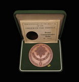 1987 Order Of The Thistle Tercentenary 63mm Bronze Medal - By The Royal Mint