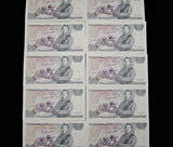 Bank Of England 10 x Consecutive Page £5 Five Pound Notes