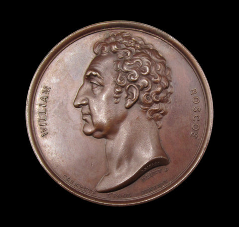 1831 Death Of William Roscoe 47mm Bronze Medal - By Clint & Gibson