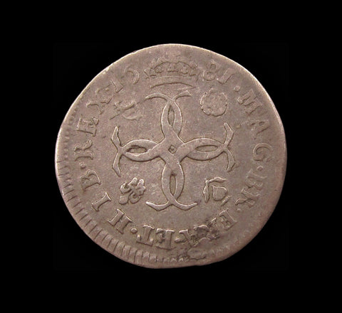 Charles II 1681 Maundy Fourpence - Fine