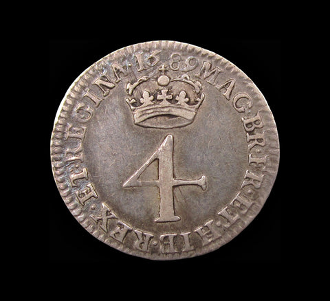 William & Mary 1689 Maundy Fourpence - NEF