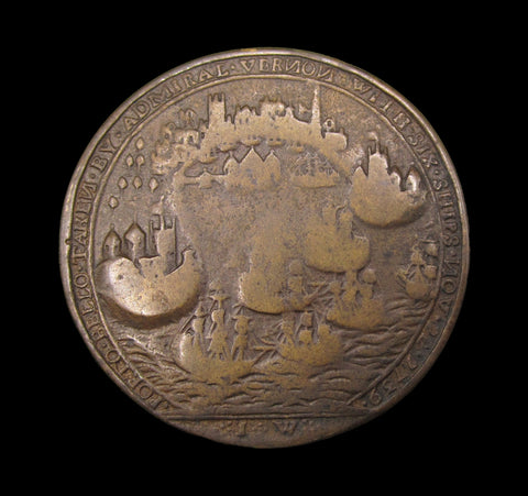 1739 Admiral Vernon Portobello 39mm Coat Of Arms Medal