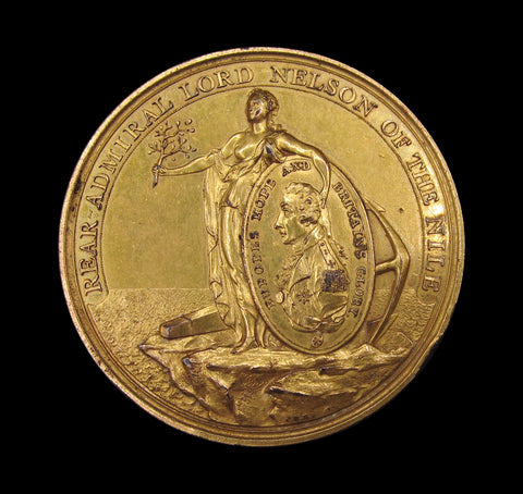 1798 Battle Of The Nile Davison's 48mm Gilt Bronze Medal - By Kuchler