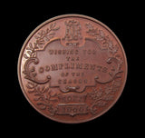 1900 James Restall Christmas Greetings 38mm Bronze Medal