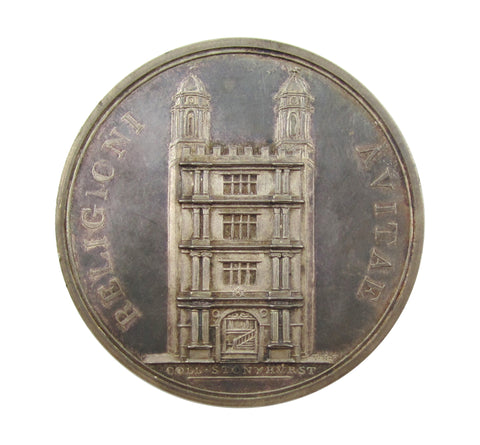 c.1832 Stonyhurst College 45mm Silver Medal - Cased