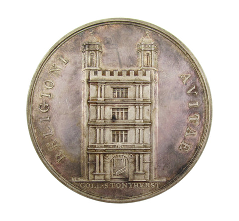 c.1832 Stonyhurst College 53mm Silver Medal - Cased