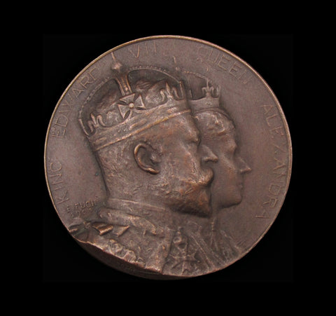 1902 Edward VII Coronation Hotel Metropole 39mm Medal - By Fuchs