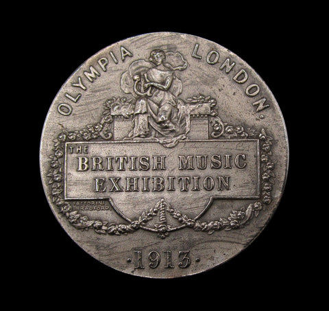 1913 Olympia London British Music Exhibition 38mm Silver Medal