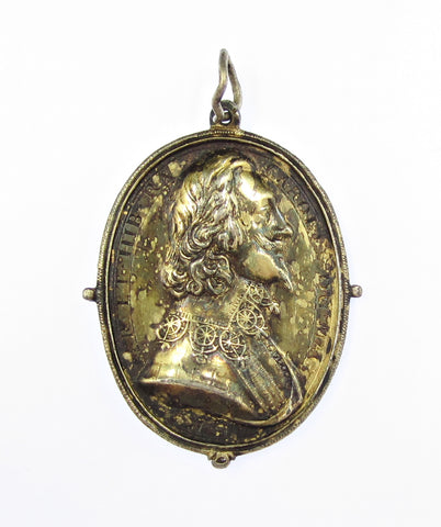 c.1649 Charles I & Henrietta Maria Silver Royalist Badge - By T. Rawlins