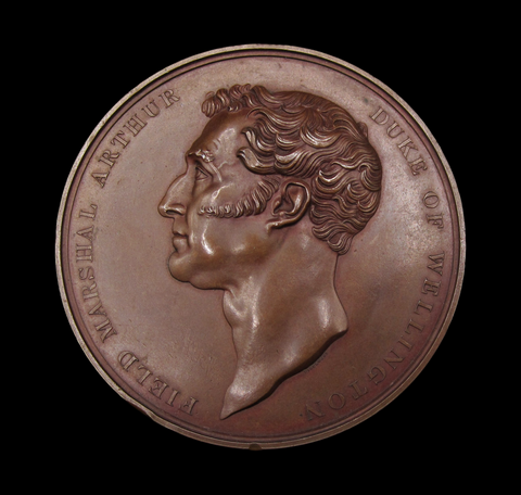 1841 Duke Of Wellington 60mm Bronze Medal - By Pistrucci