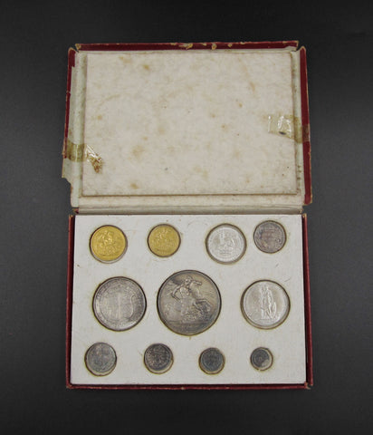 Edward VII 1902 9 Coin Matt Proof Set - Sovereign To Maundy