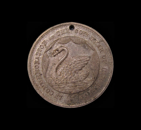 1897 Diamond Jubilee Western Australia 24mm Silver Medal - By Stokes & Sons