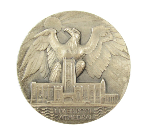 1934 Liverpool Cathedral 57mm Silver Medal - By Gilbert