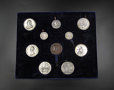 1797-1814 Set of 10 Framed Medals Inc Lord Nelson, Lord Duncan, William Pitt