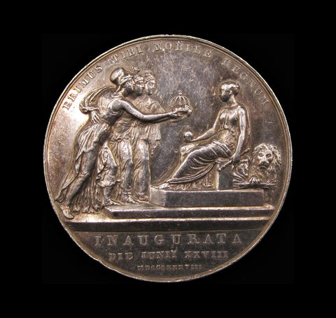 1838 Coronation Of Victoria Official 36mm Silver Medal  - Mounted as Brooch