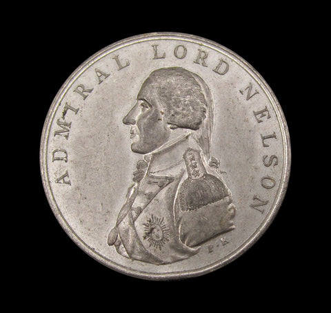 1800 Lord Nelson Return to England 38mm White Metal Medal - By Kempson